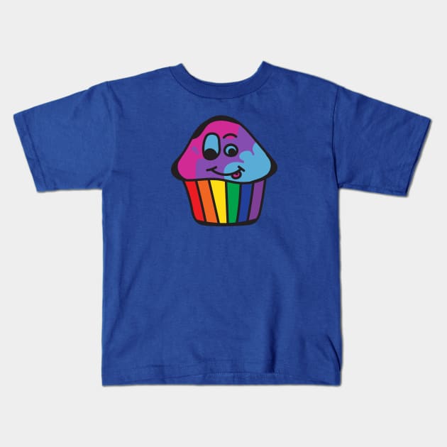 Androgyne Pride Rainbow Cupcake Kids T-Shirt by BiOurPride